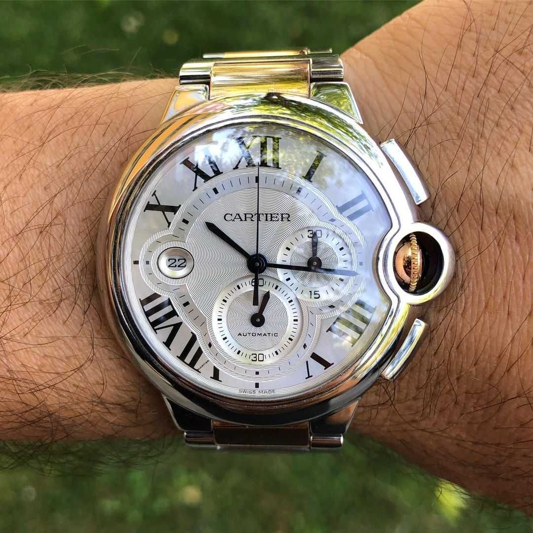 Часовници Cartier Ballon Bleu сребристо-бял циферблат