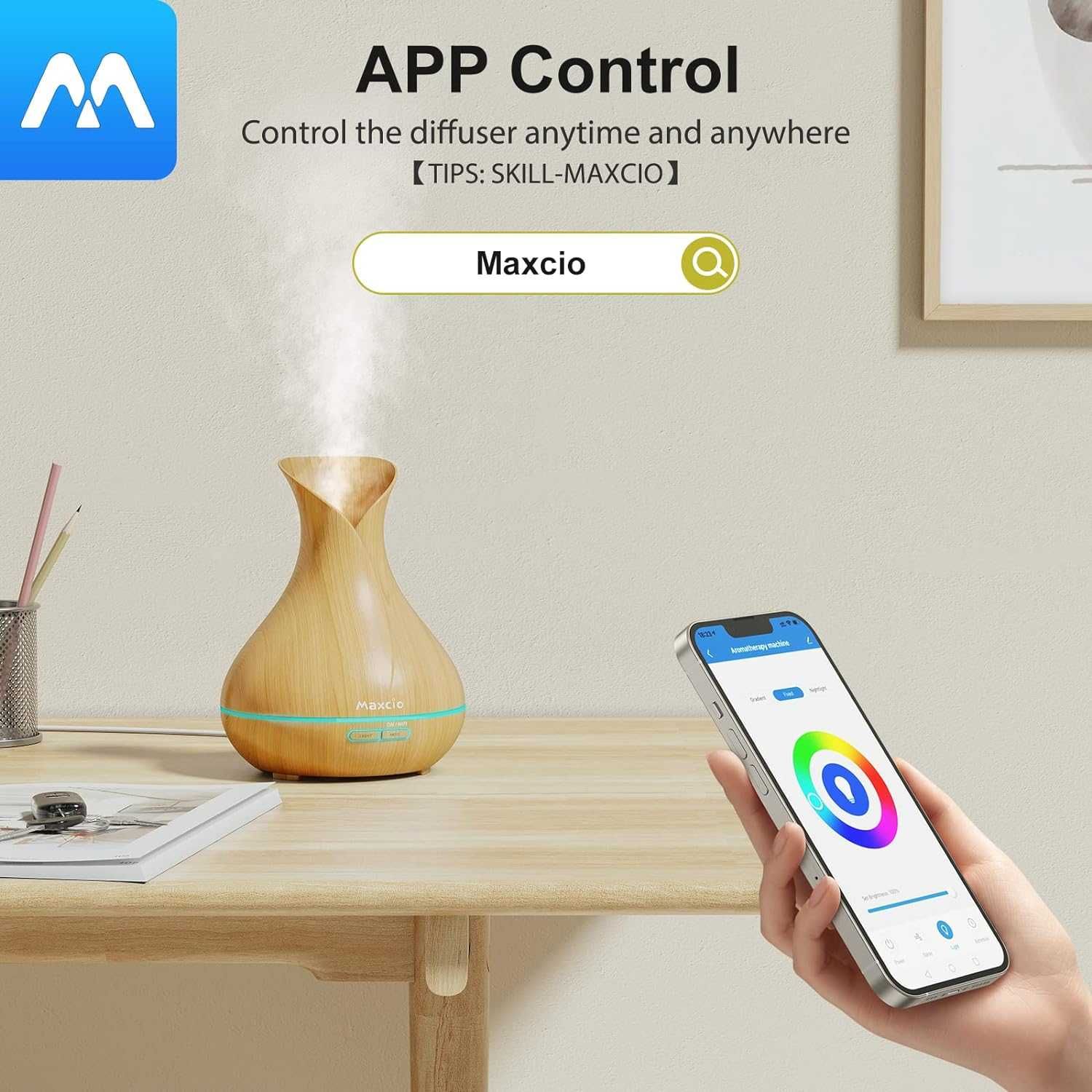 Смарт овлажнител - арома дифузер- Maxcio Smart Aroma Oil Diffusers