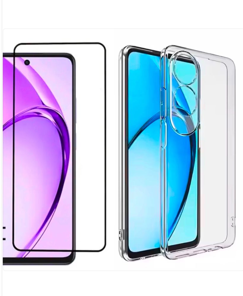 Husa Silicon Safe Case Clara si Folie Sticla Curbata OPPO A40/A60/A80