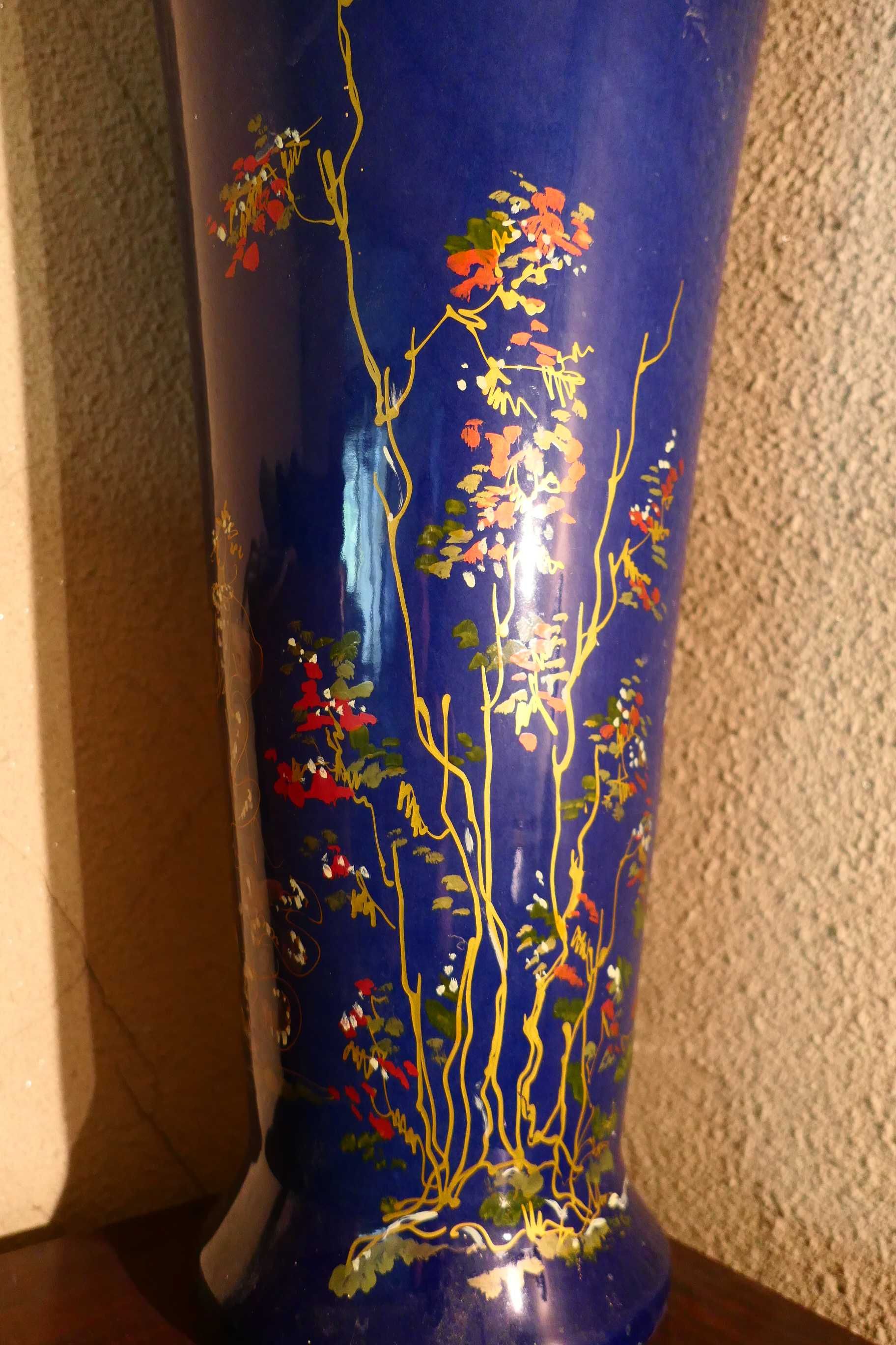 Vas Ceramic motiv floral SUPORT pt. umbrele Decor 70cm h Retro Vintage