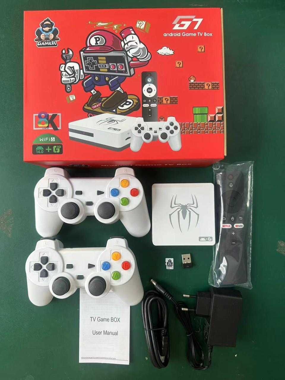 Нова G7 Android 14 Игрова конзола и tv box в едно 128GB 4GB 40000 игри