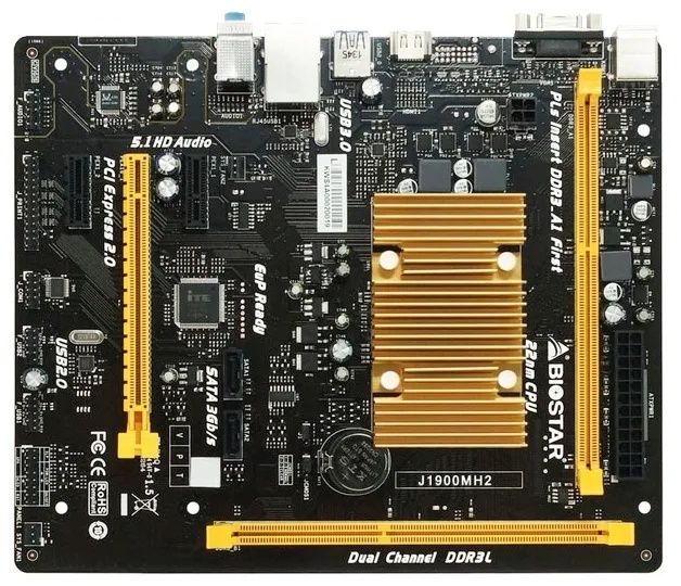 Biostar J1900MH2 ver.6.0.  с 4 ядра 4 потока и орзу память ddr3-4gb
