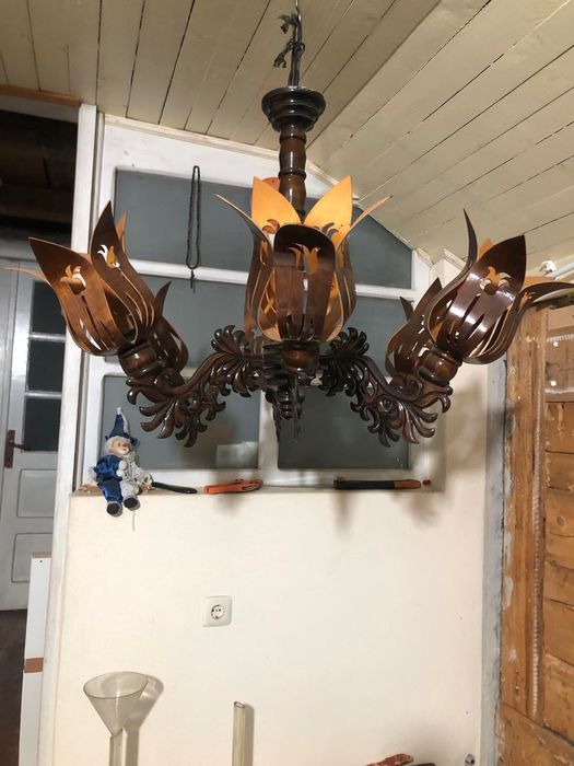 Candelabru sculptat,lemn masiv