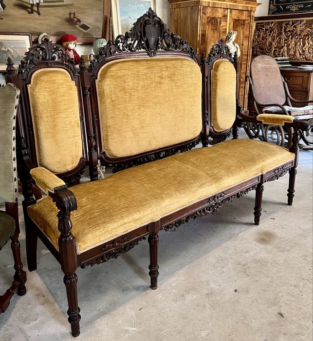 Canapea veche stil baroc - lemn masiv sculptat