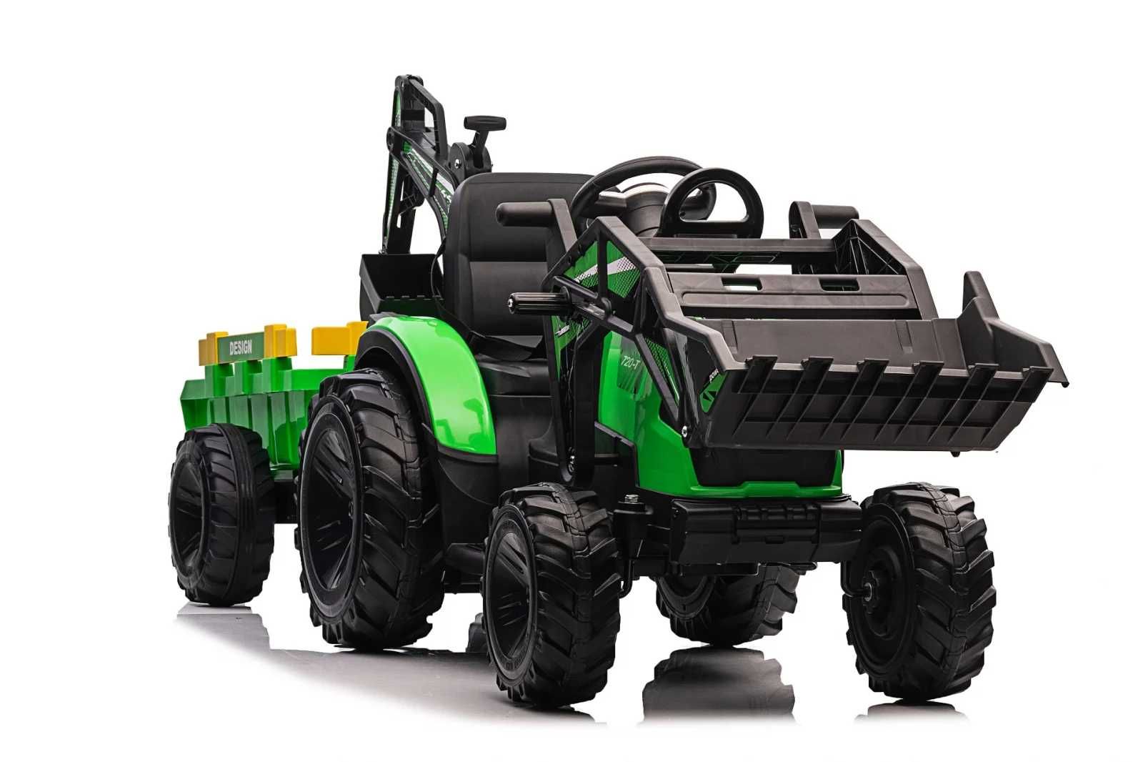 Tractor electric cu remorca pt copii 90W, cupa si incarcator incluse