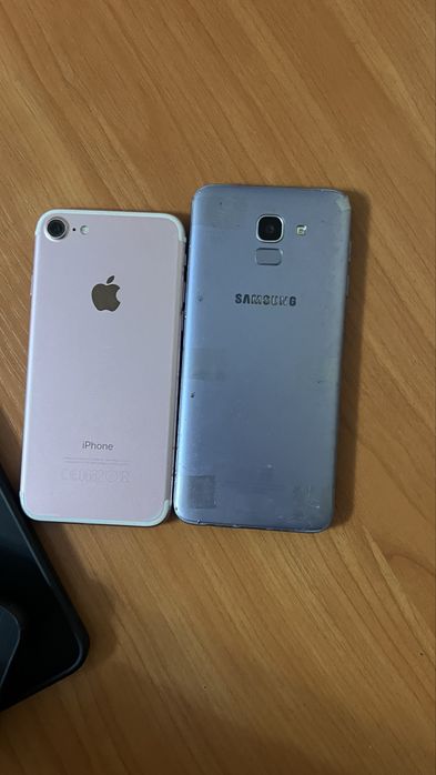 Айфон 7 розовый и самсунг а6