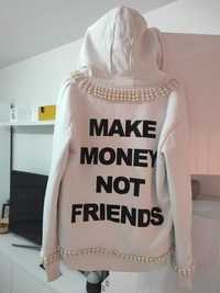 Bluza cu fermoar Make Money Not Friends by luisaviaroma