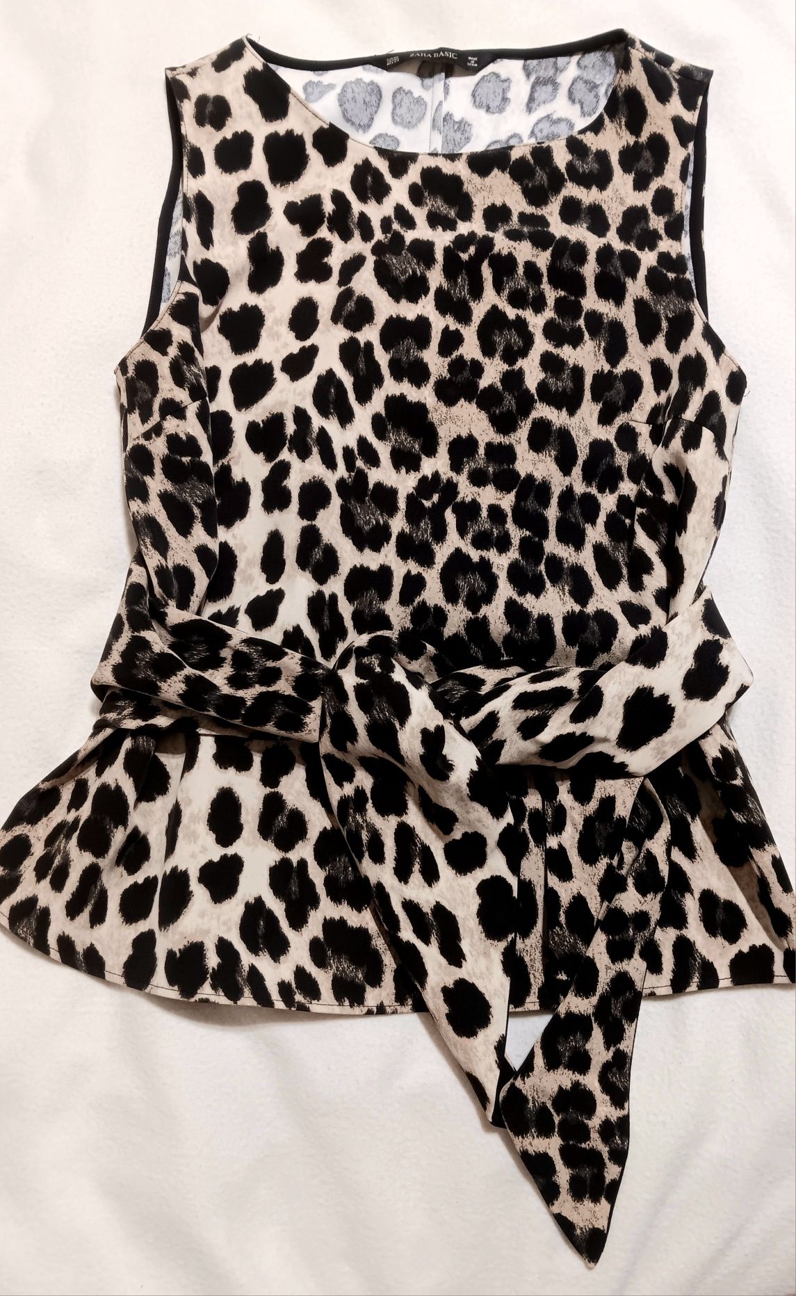 Top Zara Animal Print, Cordon Atasat