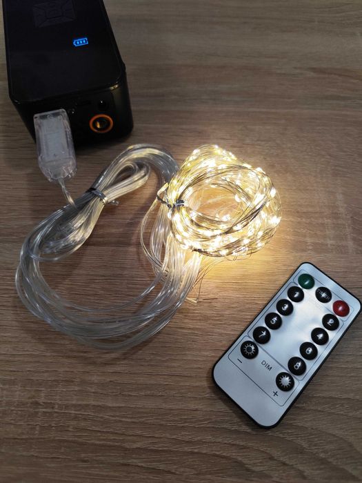 Коледни LED лампички завеса – 3x2м, дистанционно и USB с 8 програми