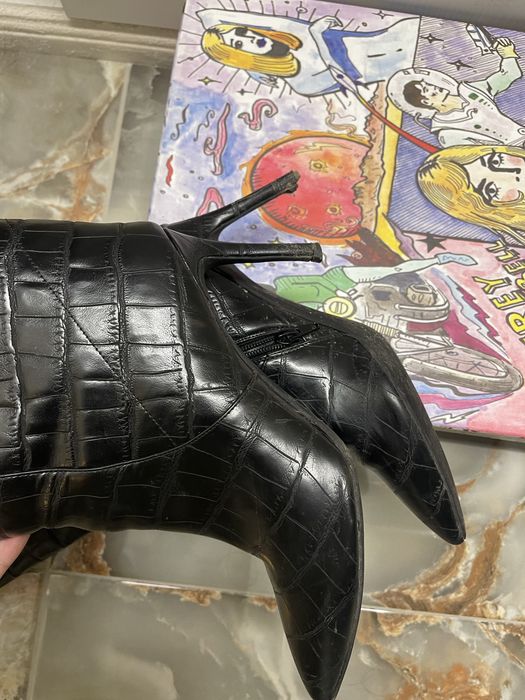 Ботуши Jeffrey Campbell естествена кожа, вфект крокодил