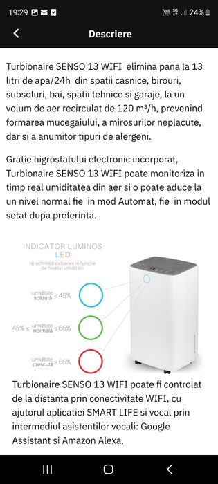 Dezumidificator turbionaire ca si nou