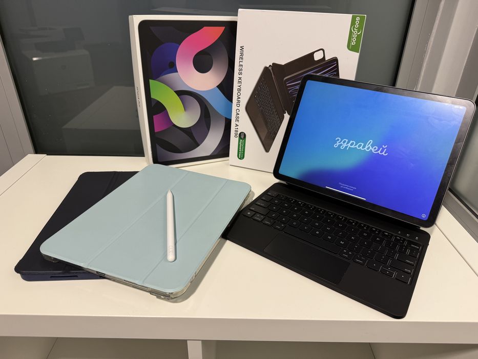 iPad Air 4th Gen (64GB) + Apple Pencil 2nd gen: Като Нови + Подарък!