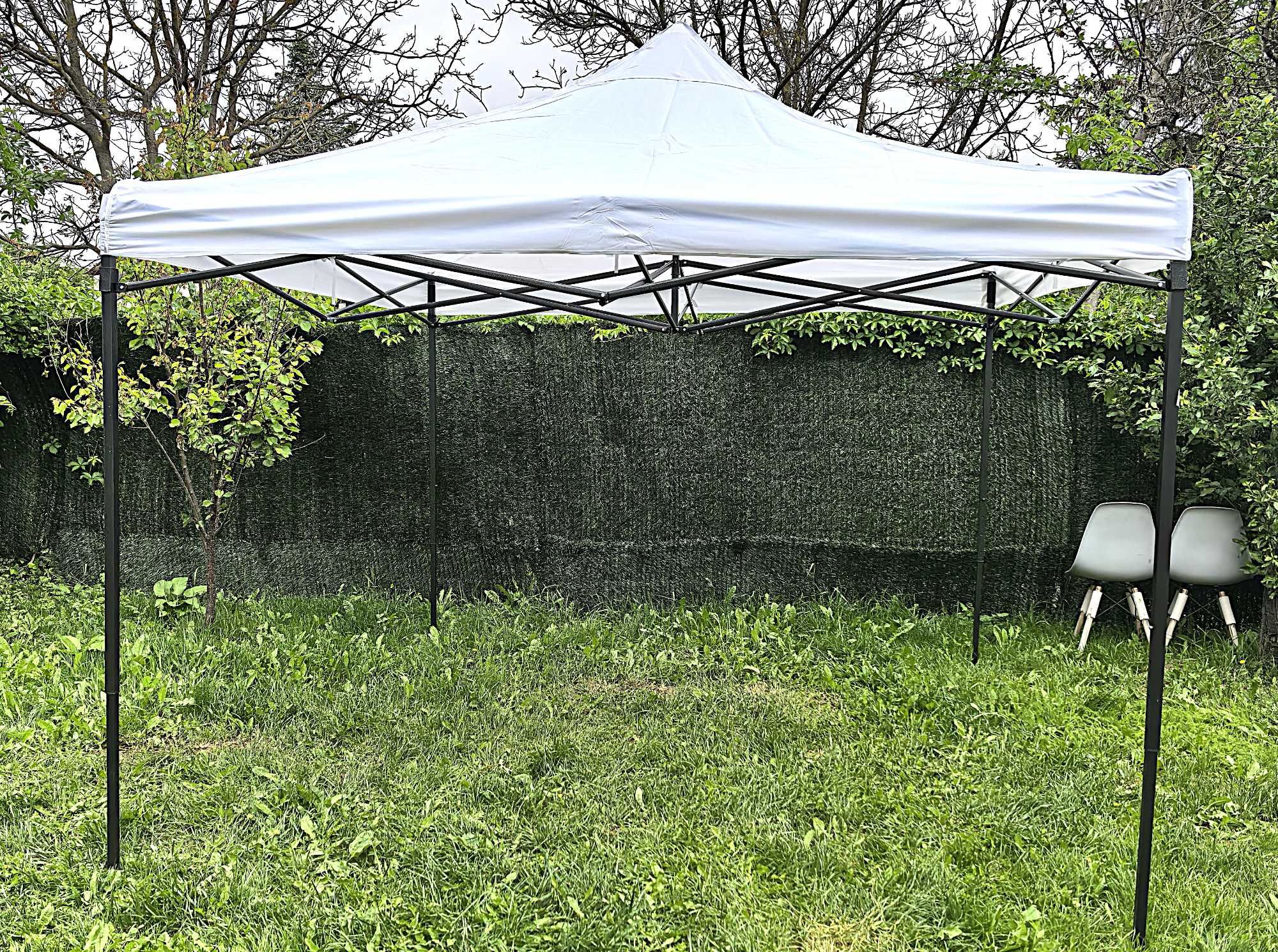 Cort Pavilion Alb 3x3m Pliabil – Cadru Metalic Solid