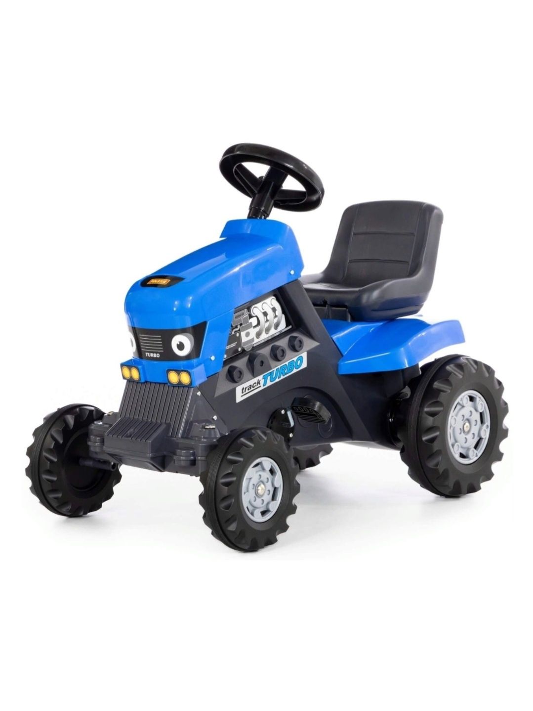 Синий трактор с педалями каталка машинки велосипед самакат ролики дети