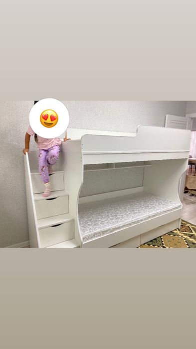 Двухъярусная кровать 80x180 см, белый