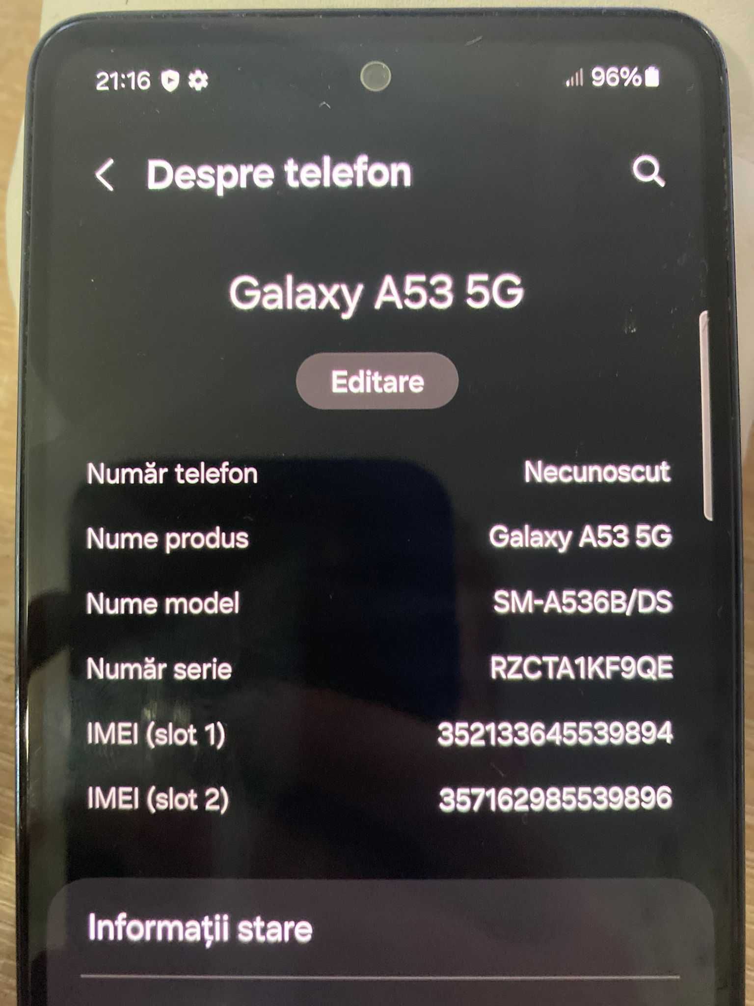 Samsung Galaxy A53 5G – 128GB, Dual Sim, funcționează perfect