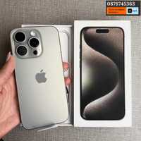 НОВ! 256гб! iPhone 15 PRO лизинг от 78лв/м Natural titanium гаранция!