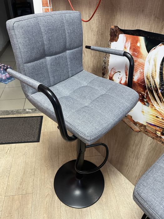 vidaXL Light Grey Fabric Bar Stool, high ajustable