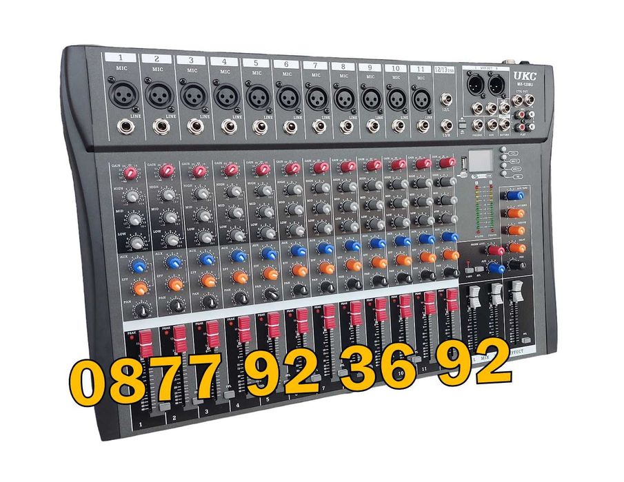 АУДИО МИКСЕР ПУЛТ, смесителен пулт, смесител миксер, модел: MX-1208U