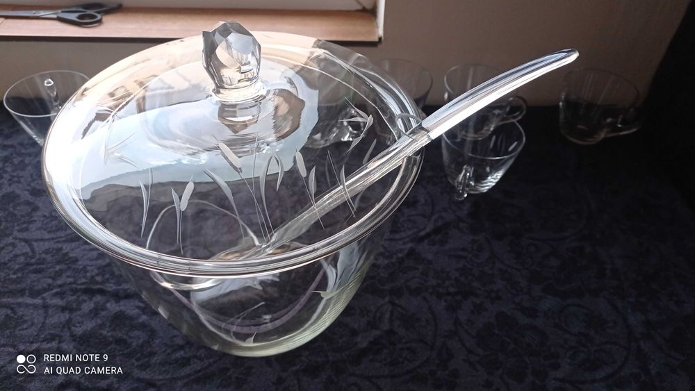 Кристален комплект за пунш с 8 чаши