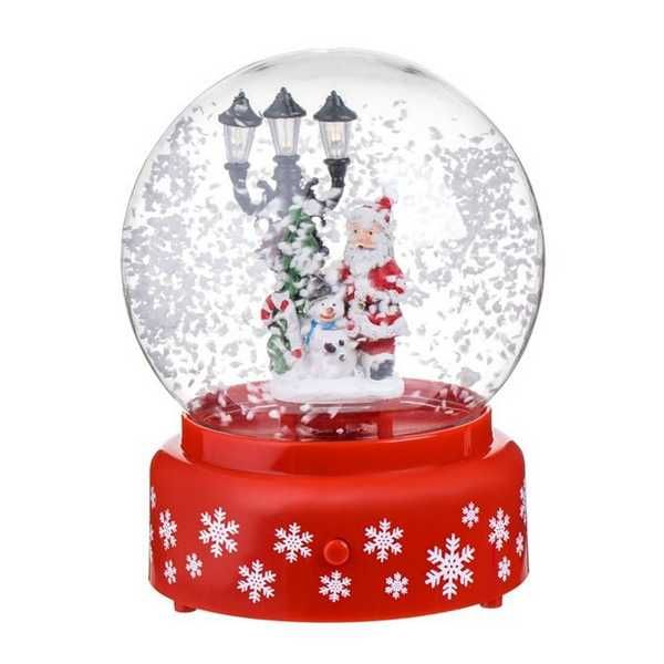 Коледна музикална снежна топка Mercado Trade, Дядо Коледа, 18см.