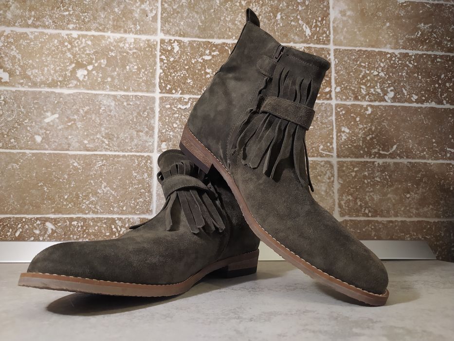 Ghete piele întoarsă maro