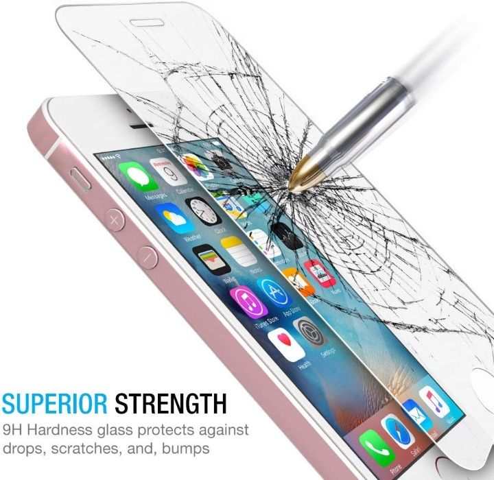 Folie de sticla pentru Apple iPhone 5 ( compatibila cu orice husa )