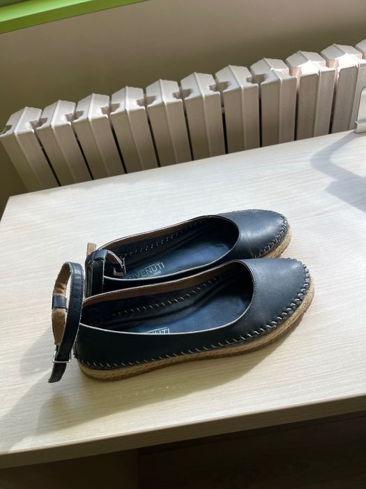 Balerini, pantofi piele cu aplicatie de pasla Benvenuti