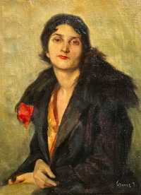 SUPERB! Tablou VECHI, ulei/panza, 70x60cm. Czencz János (1885-1960)