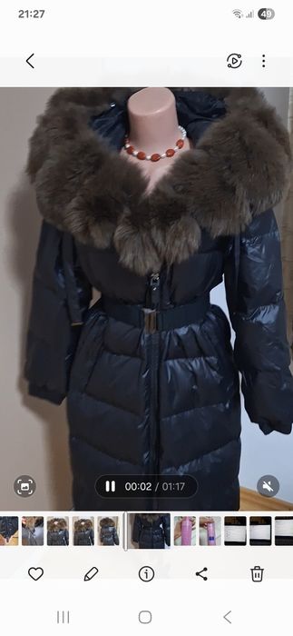 Geaca superba cu guler naturalde vulpe