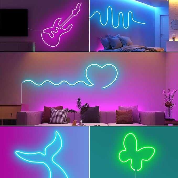 Banda LED RGB Neon 5M siliconata si IMPERMEABILA