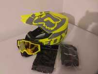 Set casca enduro+Ochelari+Manusi+Cagula
