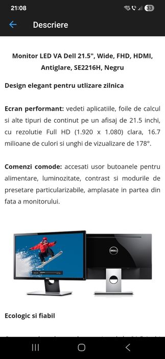 Monitor Monitor LED VA Dell