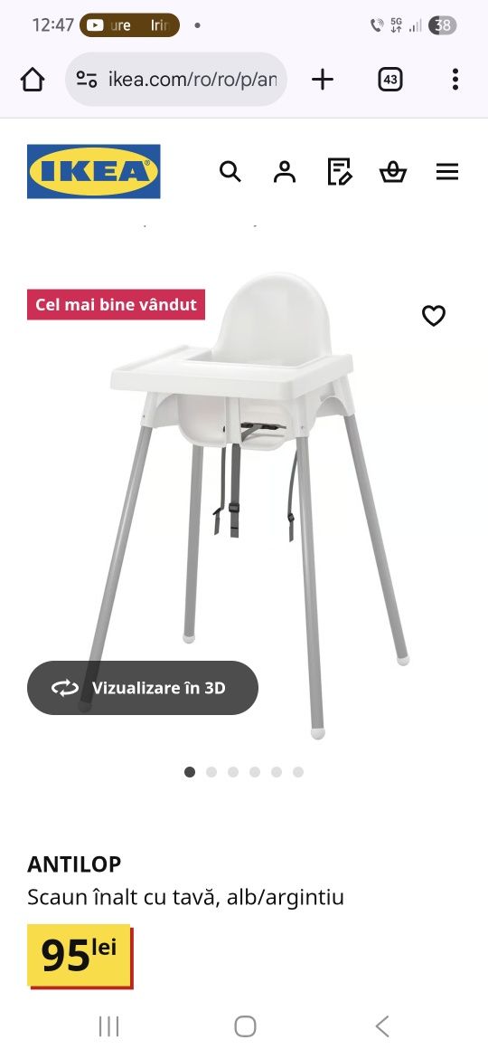 Scaun copii Antilop ikea
