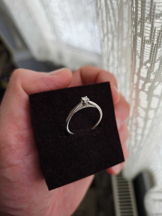 Inel de logodna Teilor aur alb 18k