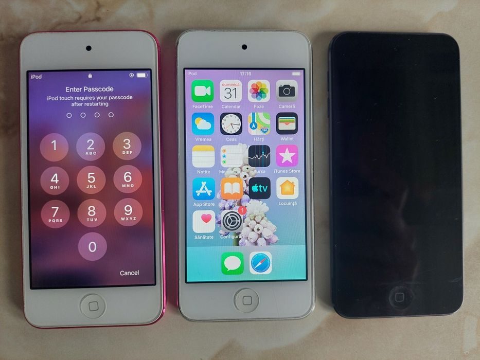 Vând 3x Apple iPod Touch generația 6 (roz, alb și negru) //poze reale