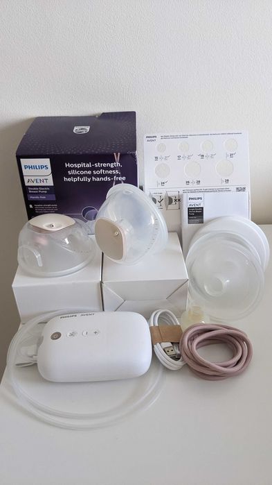 Pompa san electrica dubla PHILIPS AVENT SCF532/11, 200ml, hands free