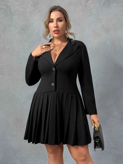 Елегантна черна рокля, Офис рокля, Стилна черна рокля, Черна рокля