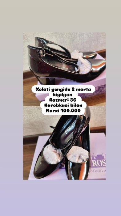 Tufli ayollar uchun 36 razmer