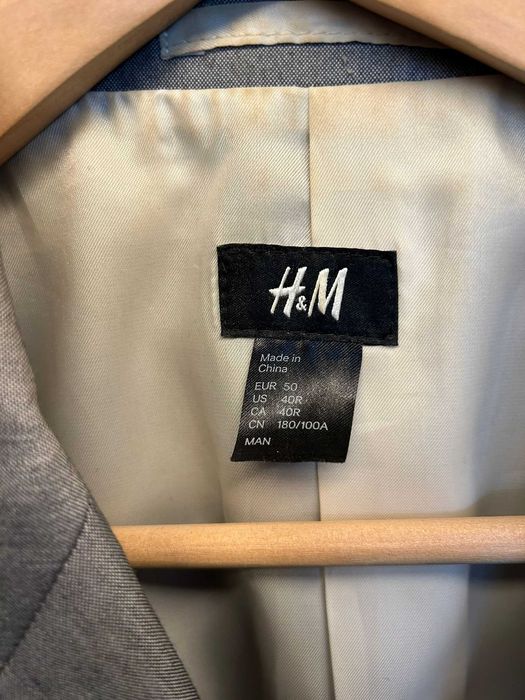 Sacou Barbati/Barbatesc, H&M, Marimea 50, Argintiu/Gri deschis