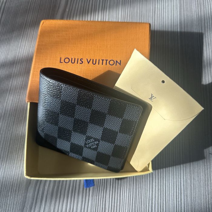 Portofel stil Louis Vuitton Damier Graphite – Design Elegant, Negru