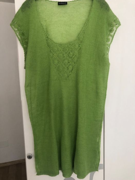 Rochie  Gerry Weber verde cu maneca scurta din lâna și cașmir mărime L