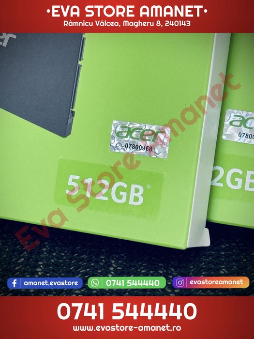 SSD 512GB Acer RE100 2.5 SATA III 6.5 GB/s - Produs nou