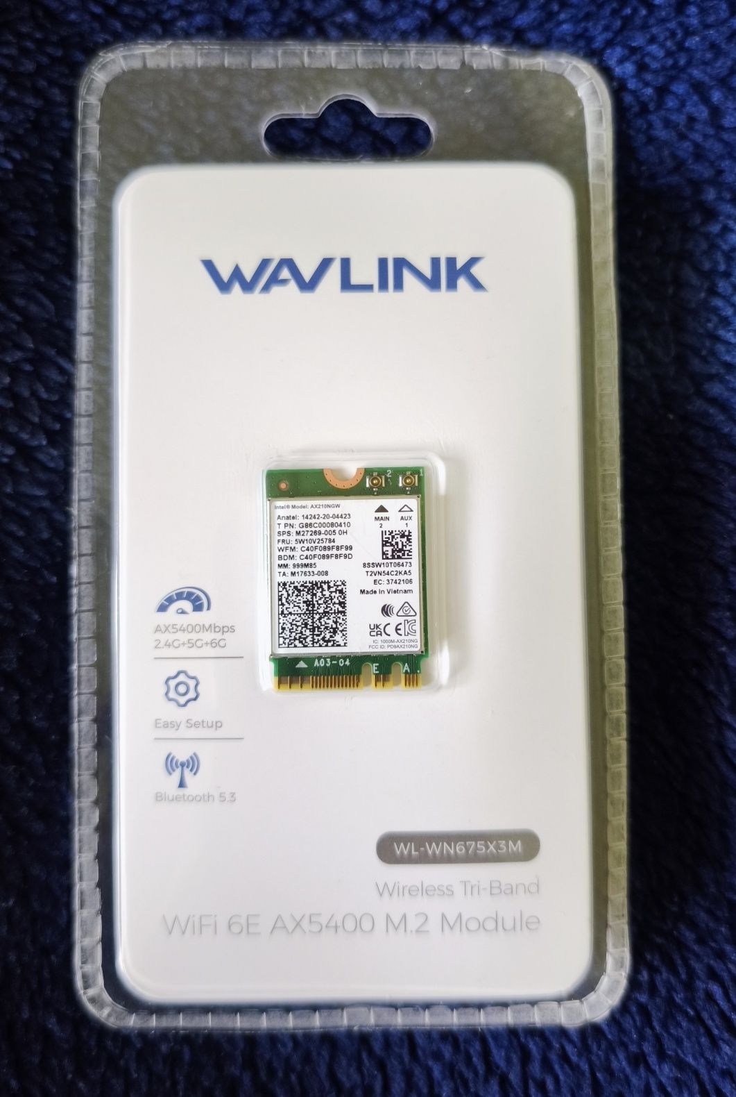 WiFi 6E. Intel AX210NGW