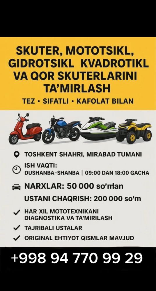 Moto tamirlash xizmati