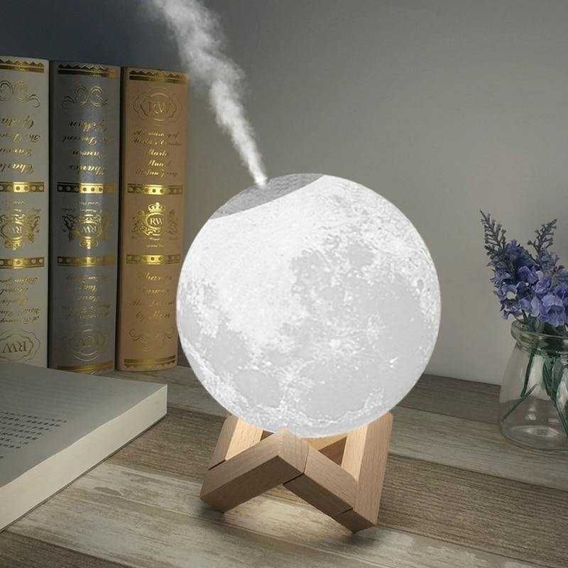 Lampa de veghe cu umidificator, Luna Moon 3D, 880 ml, 15cm