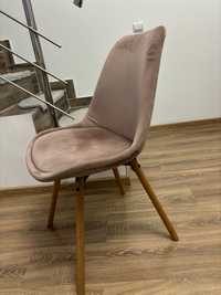 Set 4 scaune tapitate catifea roz