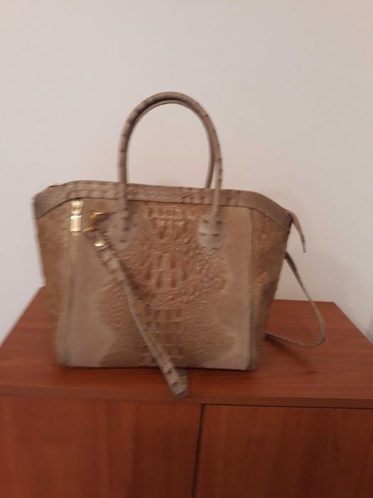 Geanta piele bej