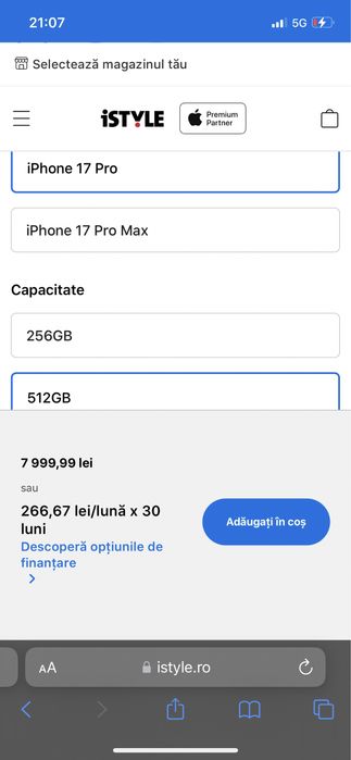 IPhone 17 pro 512 gb !!NOU!! SIGILAT!!