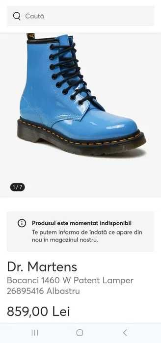 Ghete trendy full piele naturala Dr. Martens Patent Lamper marime 36